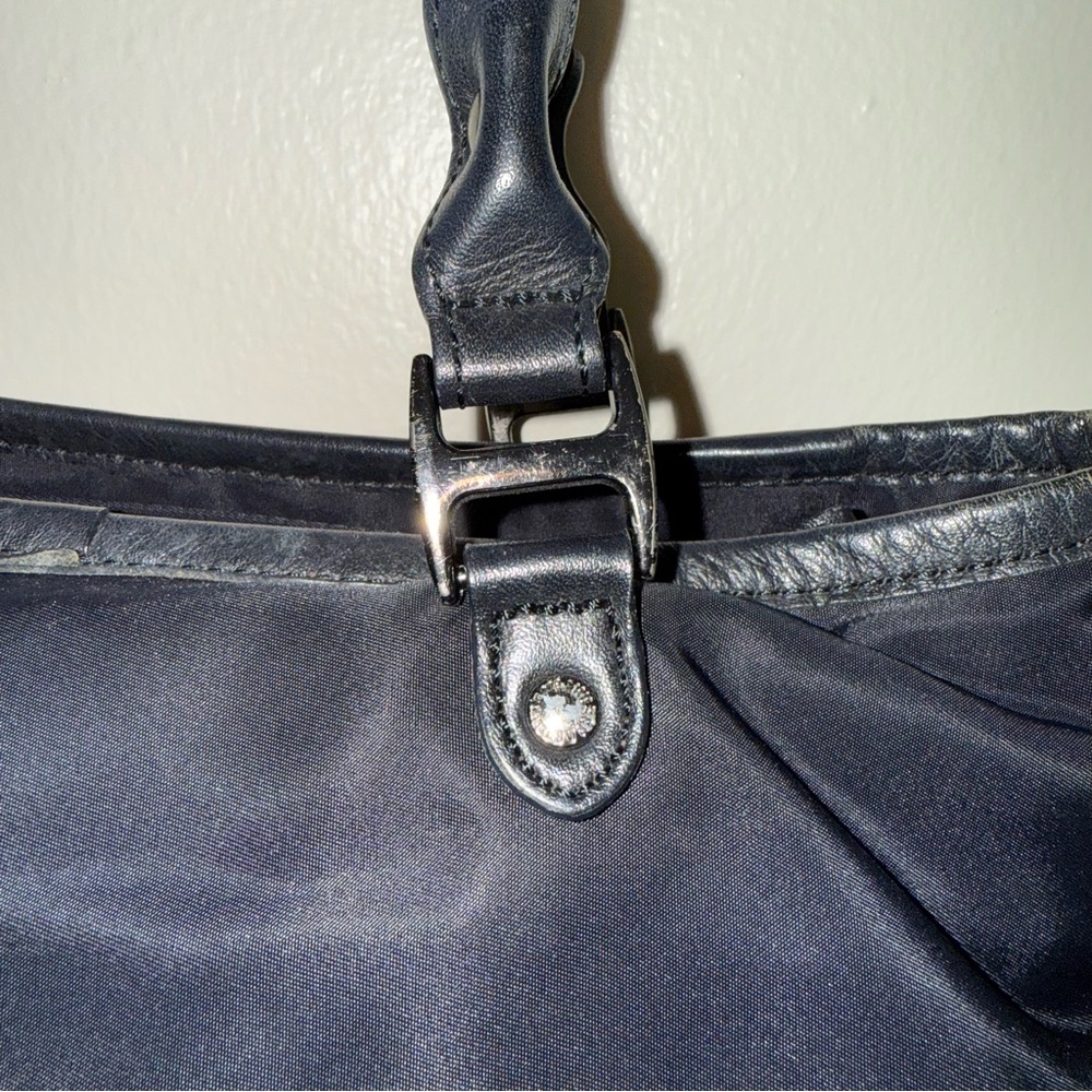 Burberry  Blue Label Hand Bag Nylon Black Auth ti2773 - Picture 6 of 12